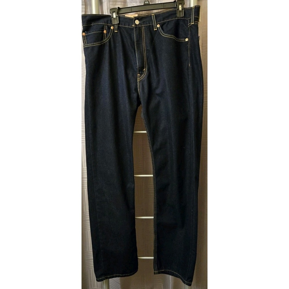 NEW Levis 505 Regular Fit Straight Leg 38x32 Cotton Blend Blue Jeans‎ Eco-Ease